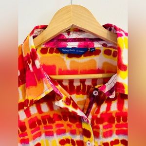 Georg Roth Sunburst 3/4 Sleeve Half Button Down Tunic Size XXL